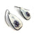 White Enamel Earrings with Purple Beads-Earrings-Jenne Rayburn-Pistachios