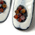 White Enamel Earrings with Red Orange Beads-Earrings-Jenne Rayburn-Pistachios