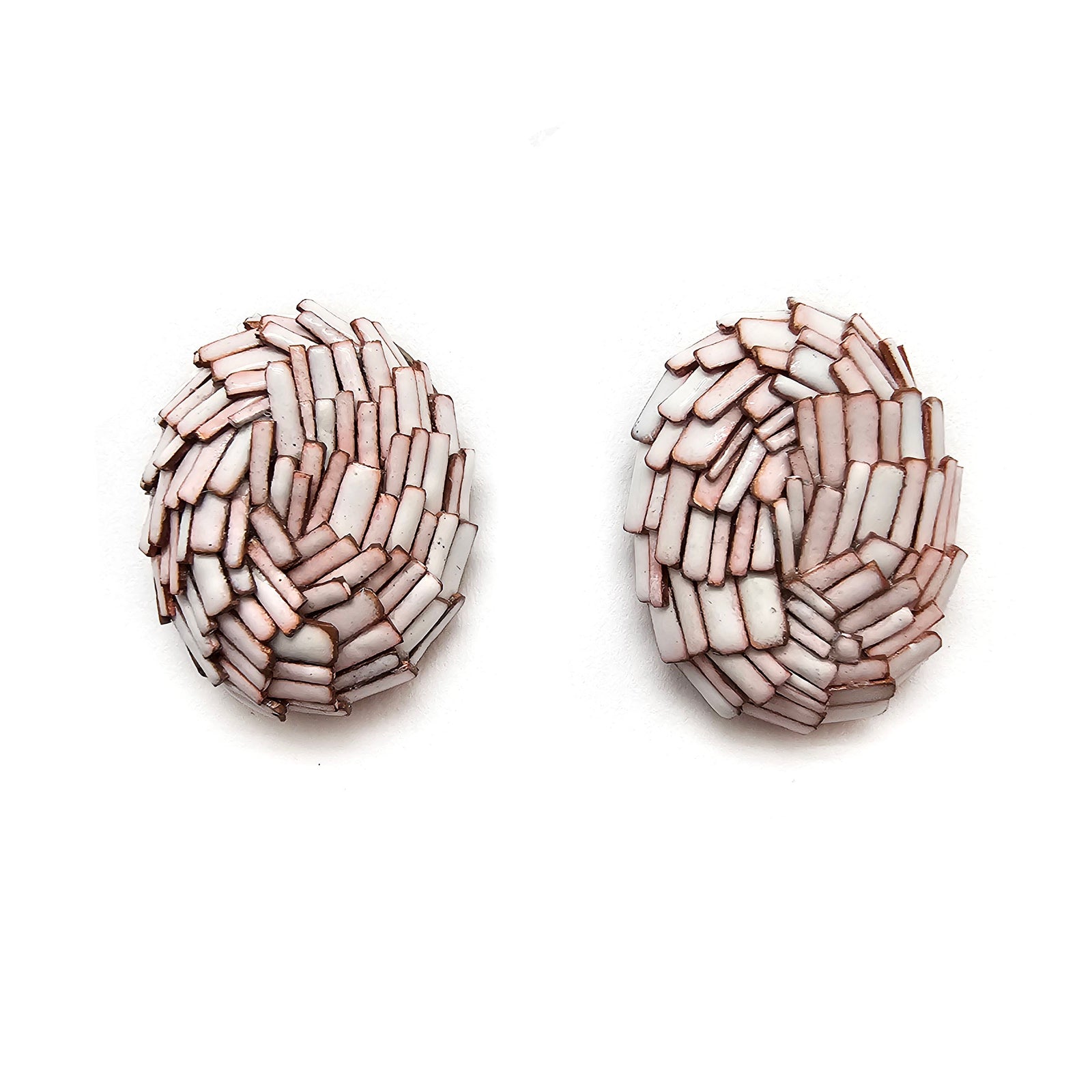 White Enamel Studs-Earrings-Ute Kolar-Pistachios