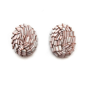 White Enamel Studs-Earrings-Ute Kolar-Pistachios