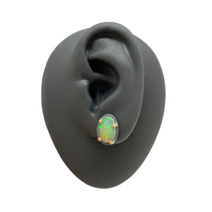 White Ethiopian Opal Studs-Earrings-Heather Guidero-Pistachios