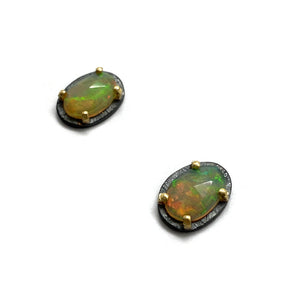 White Ethiopian Opal Studs-Earrings-Heather Guidero-Pistachios
