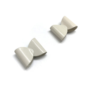 White Folded Ribbon Studs-Earrings-Ashley Buchanan-Pistachios