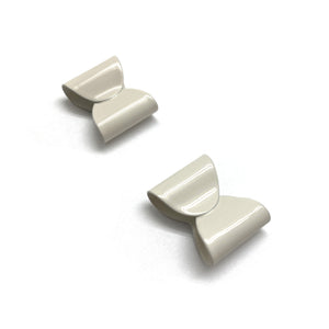 White Folded Ribbon Studs-Earrings-Ashley Buchanan-Pistachios