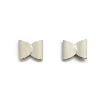 White Folded Ribbon Studs