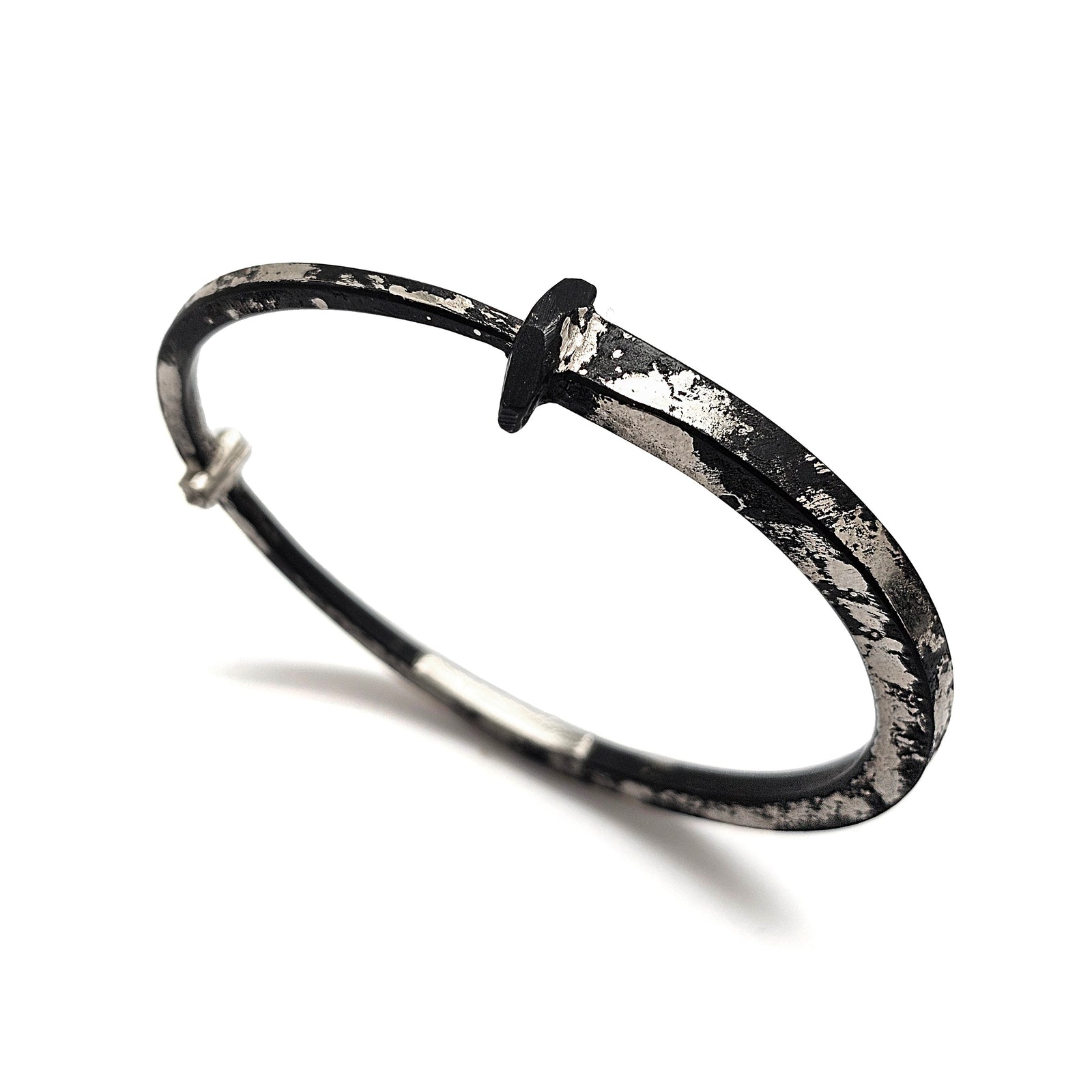 White Gold Dust Nail Bracelet-Bracelets-Pat Flynn-Pistachios