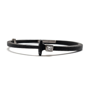 White Gold and Diamond Nail Bracelet-Bracelets-Pat Flynn-Pistachios