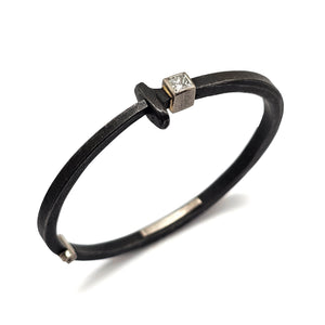 White Gold and Diamond Nail Bracelet-Bracelets-Pat Flynn-Pistachios