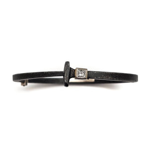 White Gold and Diamond Nail Bracelet-Bracelets-Pat Flynn-Pistachios