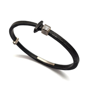 White Gold and Diamond Nail Bracelet-Bracelets-Pat Flynn-Pistachios