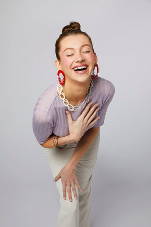 White Scalloped Necklace-Necklaces-Ashley Buchanan-Pistachios