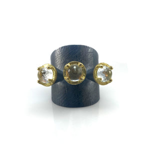White Topaz Crown Ring-Rings-Heather Guidero-Pistachios