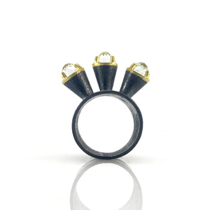 White Topaz Crown Ring-Rings-Heather Guidero-Pistachios