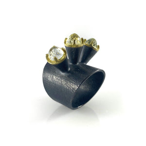 White Topaz Crown Ring-Rings-Heather Guidero-Pistachios