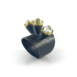 White Topaz Crown Ring-Rings-Heather Guidero-Pistachios