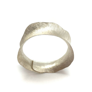 Wide Organic Silver Bracelet-Bracelets-Anna Krol-Pistachios