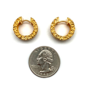 Wide Textured Gold Vermeil Huggies-Earrings-Erich Durrer-Pistachios