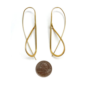 XL Gold Drawing Earrings-Earrings-Claudia Vallejo-Pistachios