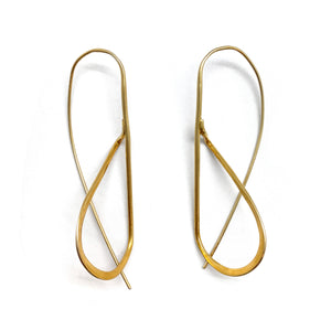 XL Gold Drawing Earrings-Earrings-Claudia Vallejo-Pistachios