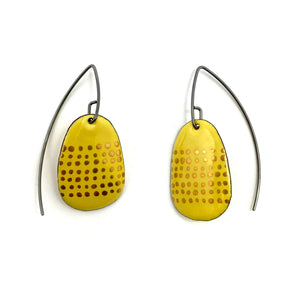 Yellow Enamel Earrings-Earrings-Jenne Rayburn-Pistachios