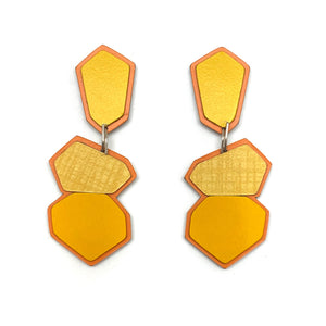 Yellow Geometric Studs-Earrings-Stephanie Smith-Pistachios