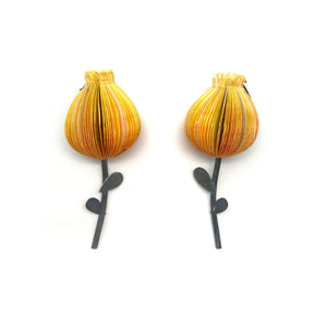 Yellow & Orange Flower Earrings-Earrings-Naoko Yoshizawa-Pistachios