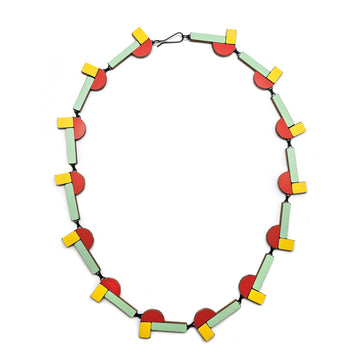 Yellow, Orange and Green Geometric Necklace