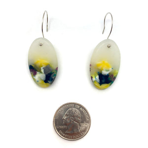 Yellow and Purple Oval Drop Earrings-Earrings-Asami Watanabe-Pistachios