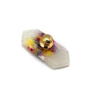 Yellow and Red Small Crystal Brooch-Pins-Asami Watanabe-Pistachios