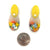 Yellow and White Layered Oval Earrings-Earrings-Asami Watanabe-Pistachios