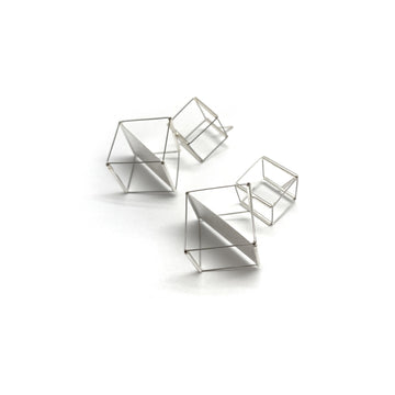 Yoko Takirai & Pietro Pellitteri -  Cross Cube Earrings
