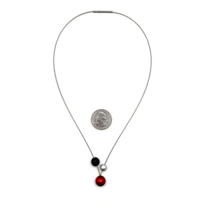 3 Orb "V" Necklace-Necklaces-Ursula Muller-Pistachios