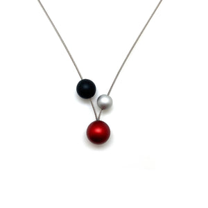 3 Orb "V" Necklace-Necklaces-Ursula Muller-Pistachios