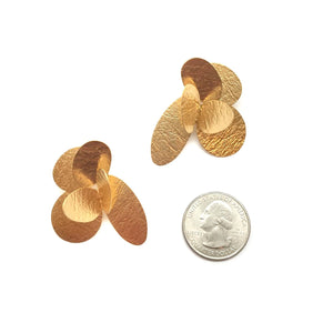 3D Petal Earrings - Gold-Earrings-Malgosia Kalinska-Pistachios