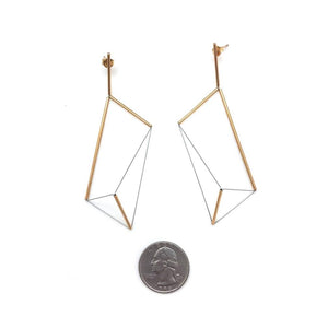 3D Trapezoid Drop Earrings- Gold-Earrings-Yoko Takirai-Pistachios
