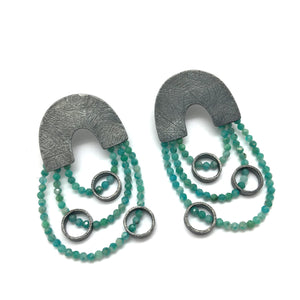 Amazonite Chain Arches-Earrings-Heather Guidero-Pistachios