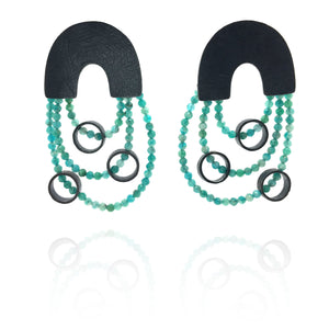 Amazonite Chain Arches-Earrings-Heather Guidero-Pistachios