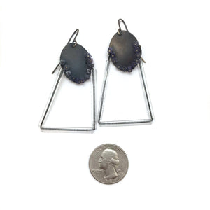 Amethyst Glass Chain Earrings-Earrings-Karen Gilbert-Pistachios