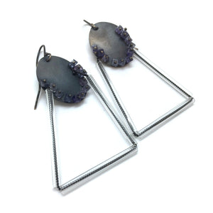 Amethyst Glass Chain Earrings-Earrings-Karen Gilbert-Pistachios