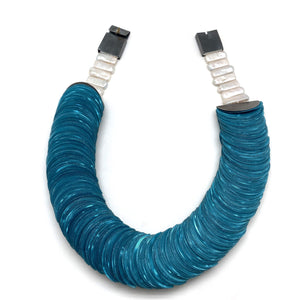 Aqua Pearl Vinyl Necklace-Necklaces-Brooke Marks-Swanson-Pistachios