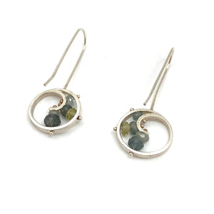 Aquamarine & Moss Agate Swirl Earrings-Earrings-Ashka Dymel-Pistachios