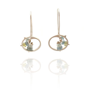 Aquamarine & Moss Agate Swirl Earrings-Earrings-Ashka Dymel-Pistachios
