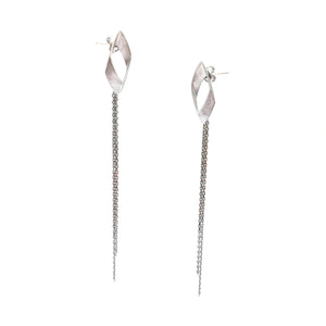 Architectural Chain Earrings - Silver-Earrings-Katerina Pimenidu-Pistachios