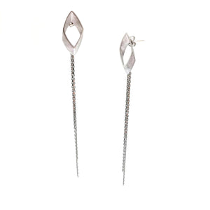 Architectural Chain Earrings - Silver-Earrings-Katerina Pimenidu-Pistachios