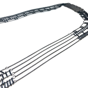 Asymmetrical Wire Ladder Necklace-Necklaces-Karen Gilbert-Pistachios