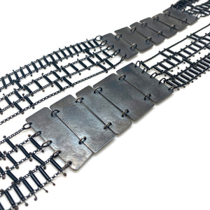 Asymmetrical Wire Ladder Necklace-Necklaces-Karen Gilbert-Pistachios