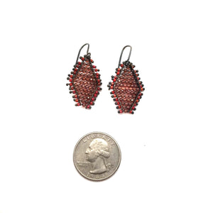 Beaded Garnet Diamond Earrings-Earrings-Karen Gilbert-Pistachios
