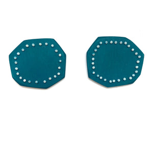 Beaded Paddle Studs - Teal-Earrings-Gabrielle Desmarais-Pistachios