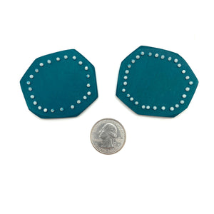 Beaded Paddle Studs - Teal-Earrings-Gabrielle Desmarais-Pistachios