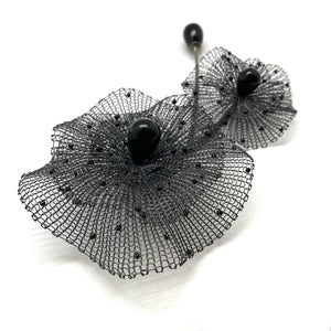 Black Spinel and Onyx Crochet Pin-Pins-Sowon Joo-Pistachios